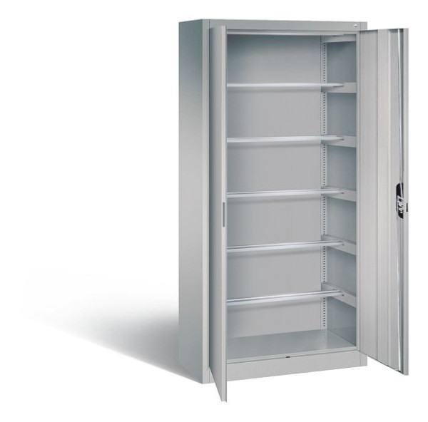 C+P Büroschrank Acurado, H1950xB930xT400mm, Farbe: Weißaluminium, Muldengriff, 9260-600 S10398