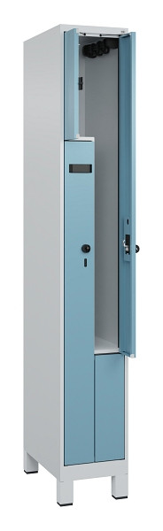 C+P Z-Spind Evolo PLUS, Füße, 2 Fächer, 1950x300x500mm, 7035/0010, Drehriegel, 049013-102 S10004