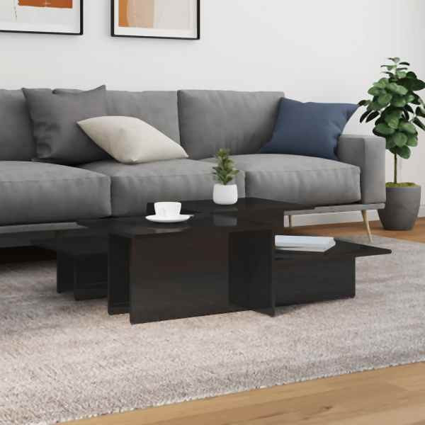 vidaXL Couchtische 2 Stück Hochglanz-Schwarz Holzwerkstoff, 3216156