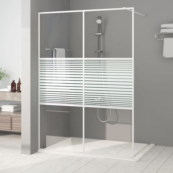 vidaXL Duschwand für Begehbare Dusche Weiß 140x195 cm ESG-Klarglas, 152154
