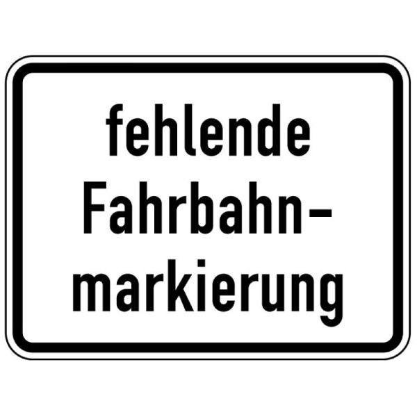 Stein HGS Fehlende Fahrbahnmarkierung Nr. 1007-39, 450x600mm /RA1/Flachform 2mm, 1007-39-211