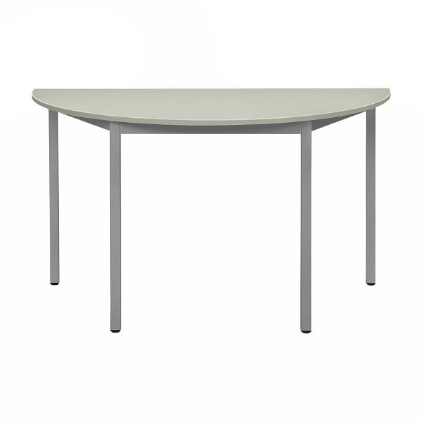 Bisley Mehrzwecktisch, Halbrund, Breite 1400 mm, Tiefe 700 mm, 19mm Tischstärke, 399 chrom x G grau, MTH1407G399