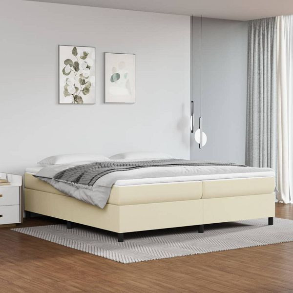 vidaXL Bettgestell Creme 200x200 cm Kunstleder, 3121067