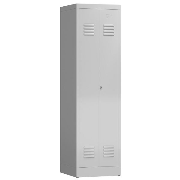 Lüllmann ClassiX Garderobenschrank, 2 Abteile mittig schließend, 1800 x 500 x 500 mm, lichtgrau, X-510400