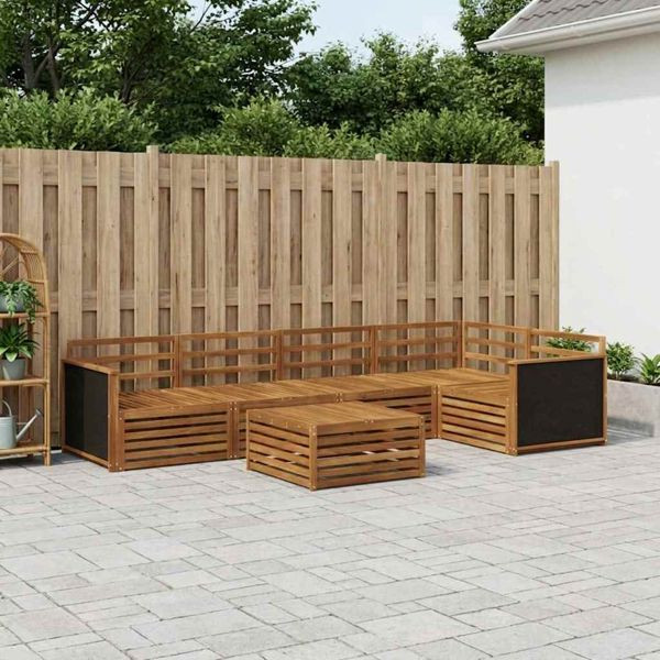 vidaXL Outdoor-Sofagarnitur 6-teilig Natur 79 x 79 x 37 cm, 3383372