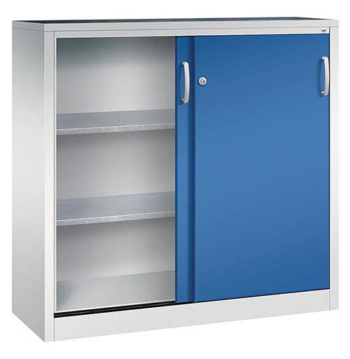 Bedrunka+Hirth Schiebetürenschrank mit Druckzylinderschloss, Maße in mm (BxTxH): 1600 x 500 x 1200, 04.255.16H12