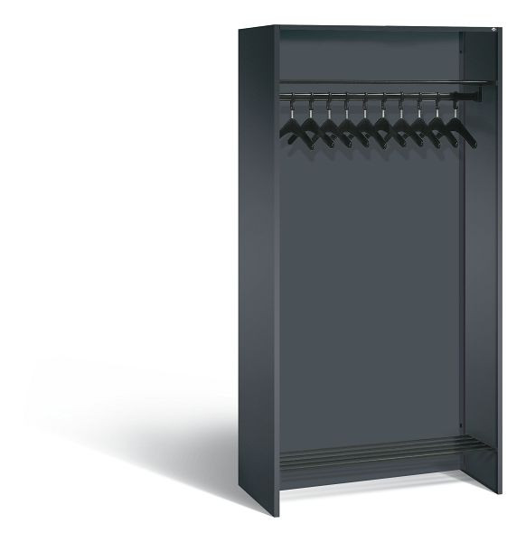 C+P Offene Garderobe Serie 8070, H1950xB954xT480mm, Farbe: Schwarzgrau, 8071-03 S10016