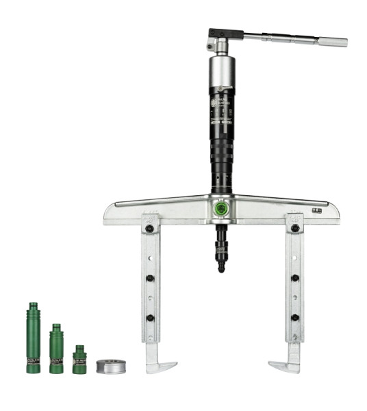 KUKKO 2-armiger Universal Abzieher mit selbstzentrierenden Haken und Hydraulikspindel, Spannweite innen 340-1000 mm, 20-5-H