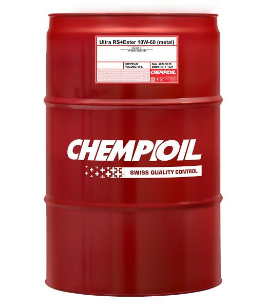 CHEMPIOIL Motorenöl für PKW und Kleintransporter 9705 Ultra RS+Ester 10W-60, VE: 60 l, CH9705-60
