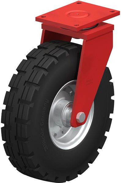 Blickle LS-VLE 530K Stahlgeschweißte Schwerlast-Lenkrolle, schwere Drehkranz-Ausführung, Super-Elastik-Vollgummi, Schwarz, 842915