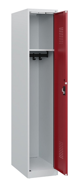 C+P Spind Evolo PLUS, 1 Abteil, 1530x300x500mm, 7035/3003, Zylinderschloss, 0490005-10 S10026
