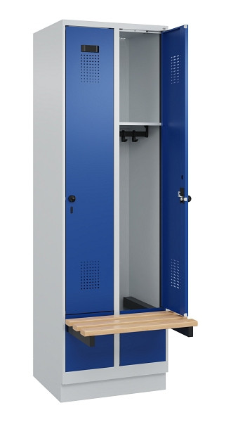 C+P Spind Evolo PLUS, 2 Abteil, 1950x600x815mm, 7035/5010, Drehriegel, 049040-20 S10006