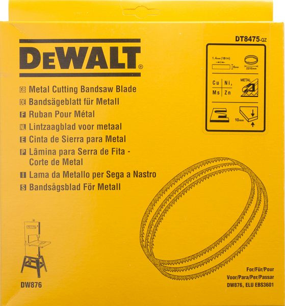 DeWalt Bandsägeblatt 2215x6x0,6mm 1,4mm, speziell gehärtete Zahnreihen, DT8475-QZ