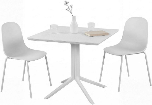 CLP Gartenmöbel-Set Zeron mit 2 Stühlen, weiß, 328131