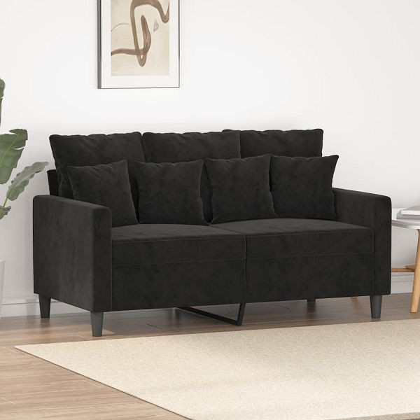 vidaXL 2-Sitzer-Sofa Schwarz 120 cm Samt, Füllung: Schaumstoff, 359298