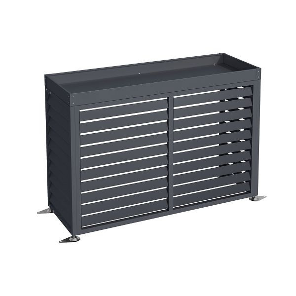 T&J ELIAS Wärmepumpenverkleidung ANTHRAZIT, 140 x 50 x 102 cm, mit Pflanzdeckel, inkl. Montagematerial, Kartonverpackt, 21846