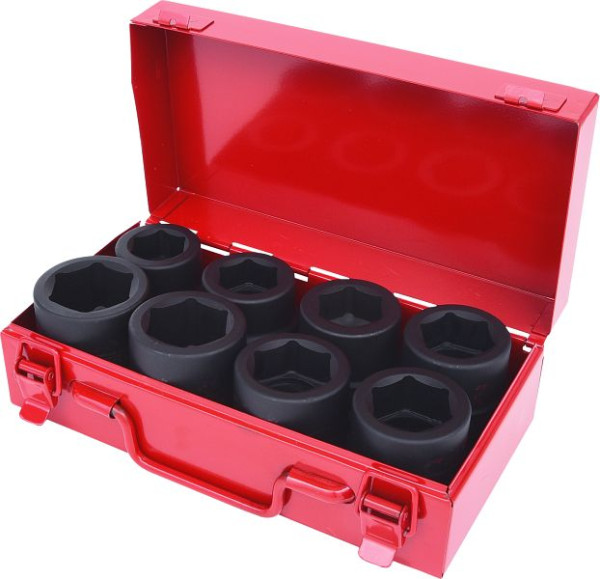 KS Tools 1" Sechskant-Kraft-Stecknuss-Satz, kurz, 8-teilig, 515.0610