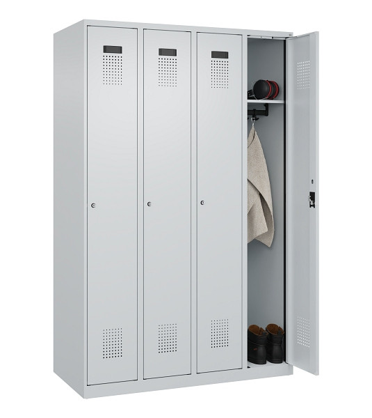 C+P Spind Evolo PLUS, 4 Abteile, 1850x1200x500mm, 7035/7035, Verschluss Zylinderschloss, Ablageböden 4, 049000-40 S10040