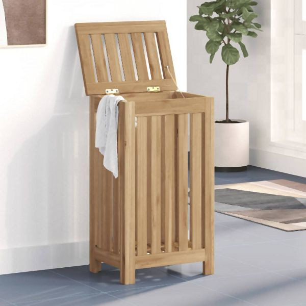 vidaXL Wäschebehälter 35x25x60 cm Massivholz Teak, 340758
