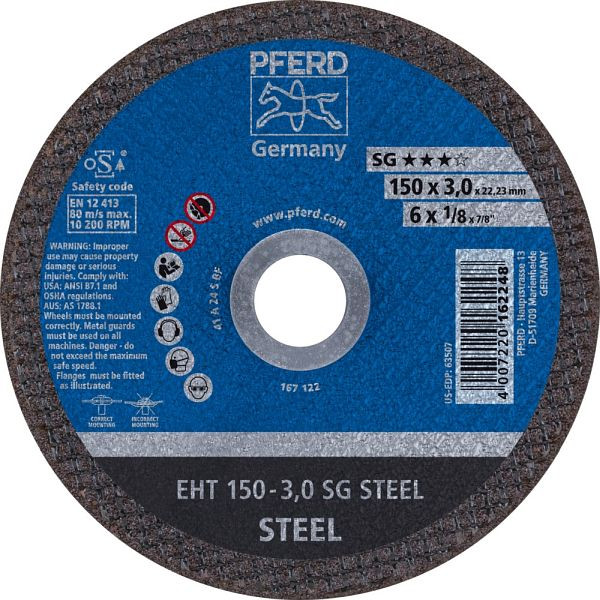 Pferd Trennscheibe EHT 150-3,0 SG STEEL, VE: 25 Stück, 61322222