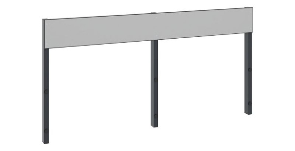 C+P Rückenlehne 1-seitig, Feuchtraum, H796xB1500 mm, Schwarzgrau/HPL Grau, 8061-731 S10002