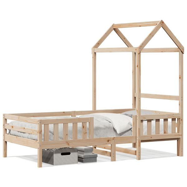 vidaXL Massivholzbett mit Dach 75x190 cm Kiefer, 3282168