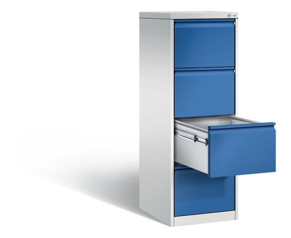 C+P Hängeregistraturschrank Acurado, H1357xB433xT590mm, Farbe: Lichtgrau / Enzianblau, Griffleiste, 12434-311 S10007