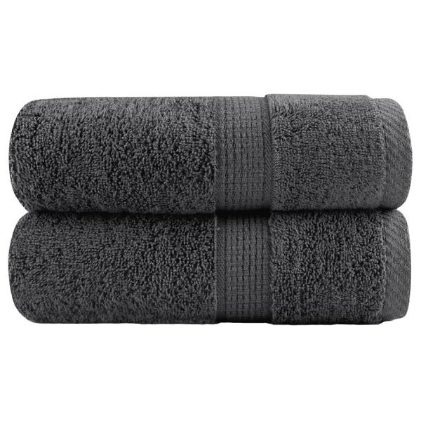 vidaXL Premium-Waschlappen 2 Stück Anthrazit 30x30cm 600 g/m² Baumwolle, 137148