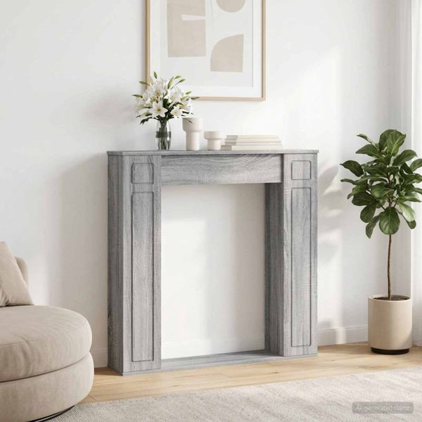 vidaXL Kaminumrandung Sonoma-Grau 100 x 20 x 100 cm Holzwerkstoff, 8006621