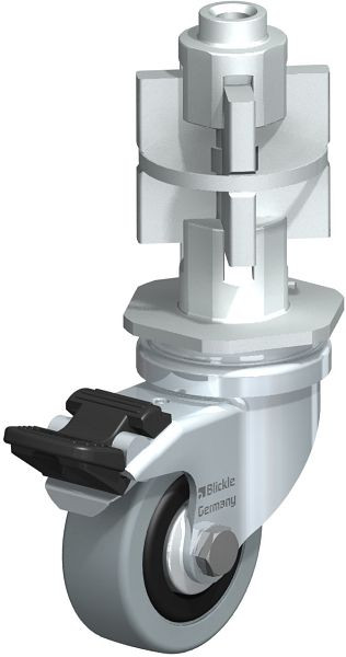 Blickle LRA-VPA 50G-FI-FA-E07 Apparate-Lenkrolle mit Expander & Feststeller, Vollgummi, Grau, 751145