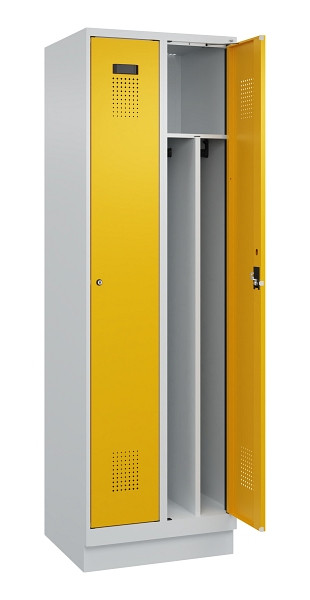 C+P Spind Evolo PLUS, mit Sockel, 2 Abteile, 1950x600x500mm, 7035/1004, Verschluss Zylinderschloss, 049020-20F S10027