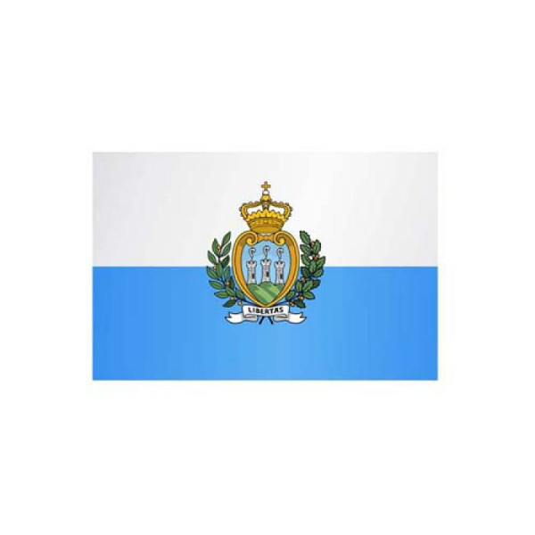 Stein HGS Länderflagge San Marino, 60 x 90 cm (Querformat), mit Seil und Schlaufe, FlagTop 160 g/m², für Fahnenmasten 6 m, ohne Hohlsaum, 27519