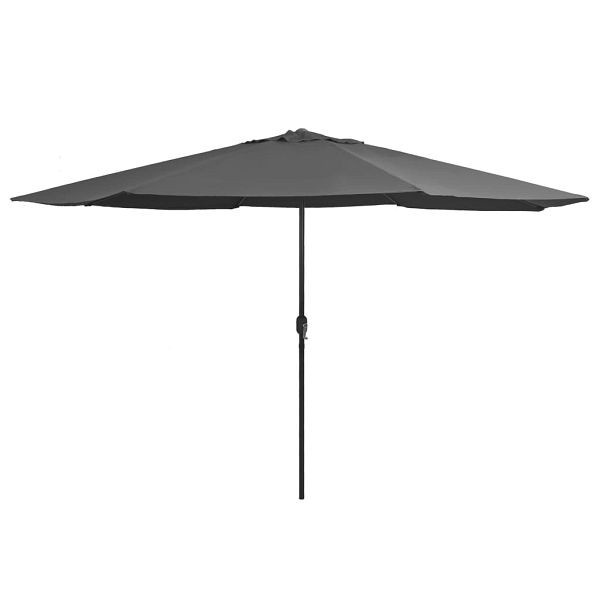 vidaXL Sonnenschirm mit Metall-Mast 390 cm Anthrazit, 47380