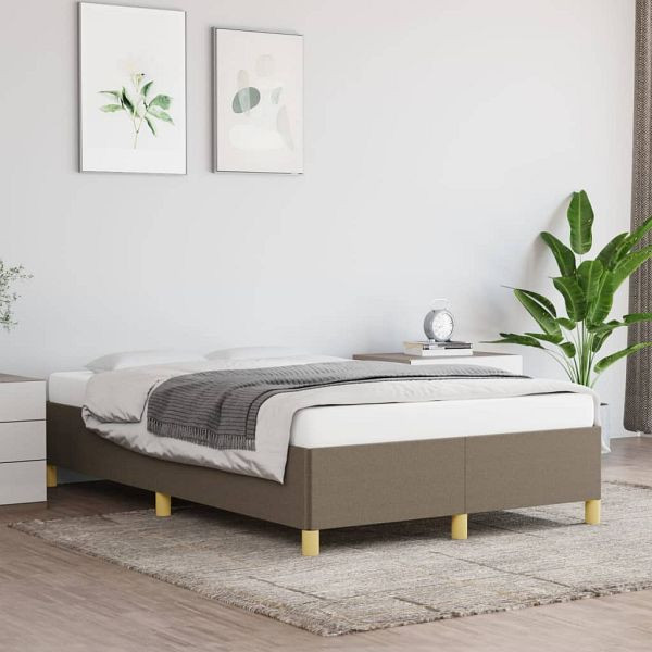 vidaXL Bettgestell Taupe 120x200 cm Stoff, Polyester, 347153