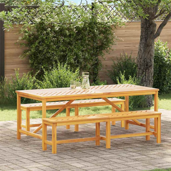 vidaXL Garten Essgruppe, 3er Set, Braun 200 x 90 x 74 cm Akazie Massivholz, 3154119