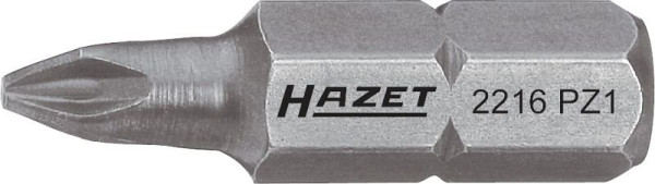 Hazet Bit, Sechskant massiv 6,3 (1/4 Zoll), Pozidriv Profil PZ, PZ1, 2216-PZ1