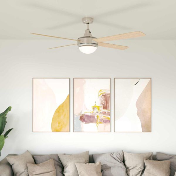 vidaXL Deckenventilator mit Licht und Fernbedienung Ø 130 cm Sonoma, 42035650