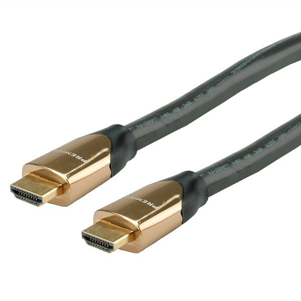 ROLINE 4K PREMIUM HDMI Ultra HD Kabel mit Ethernet, ST/ST, schwarz, 7,5 m, 11.04.5805