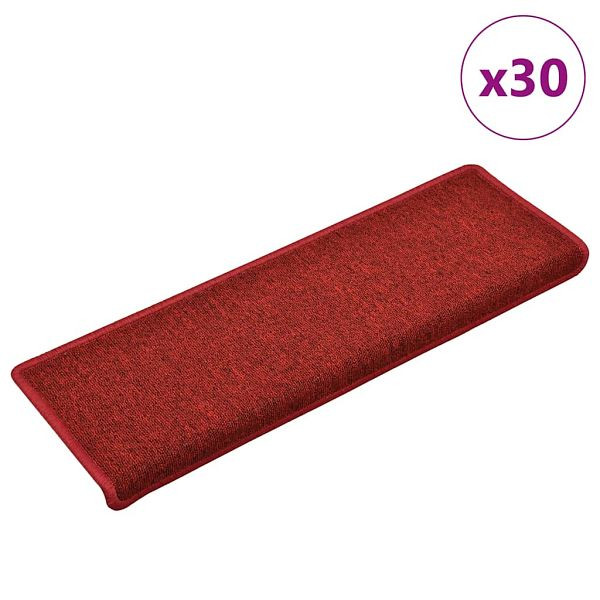 vidaXL Stufenmatten 30 Stück 65x21x4 cm Bordeaux Rechteckiger Rand, 3365770