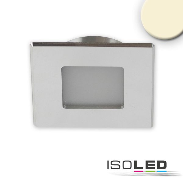 ISOLED LED Möbeleinbaustrahler MiniAMP ALU gebürstet, eckig, 3W, 120°, 24V DC warmweiß 3000K, dimmbar, 115718