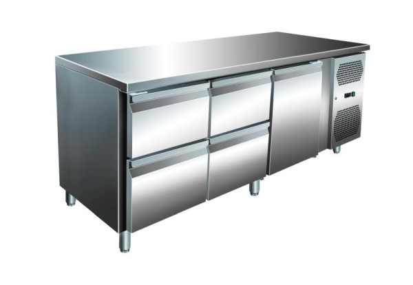 A&S Polarny VIP Kühltisch mit 2x 2 Schubladen und 1 Tür -2 bis +8°C 1.795x600x860 mm, KT-VIP-600-3-C4