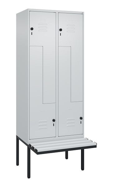 C+P Z-Spind Classic PLUS, Bank, 4 Abteile, 2120x800x815mm, 7035/7035, Drehriegel, 0800437-224 S10039