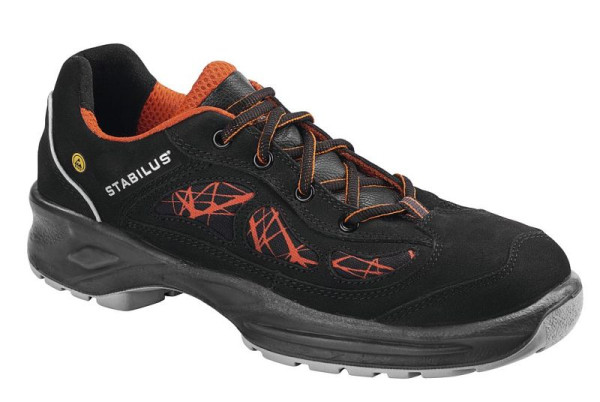 Stabilus ESD-Halbschuh 2220A S2, Größe: 39, Farbe: orange - schwarz, Metall, 2220A-39