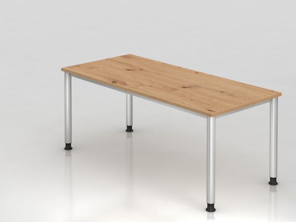 Hammerbacher Schreibtisch HS19, 180 x 80 cm, Platte: Asteiche, 25 mm dick, 2 mm ABS-Kante, Rechteckform, VHS19/R/S