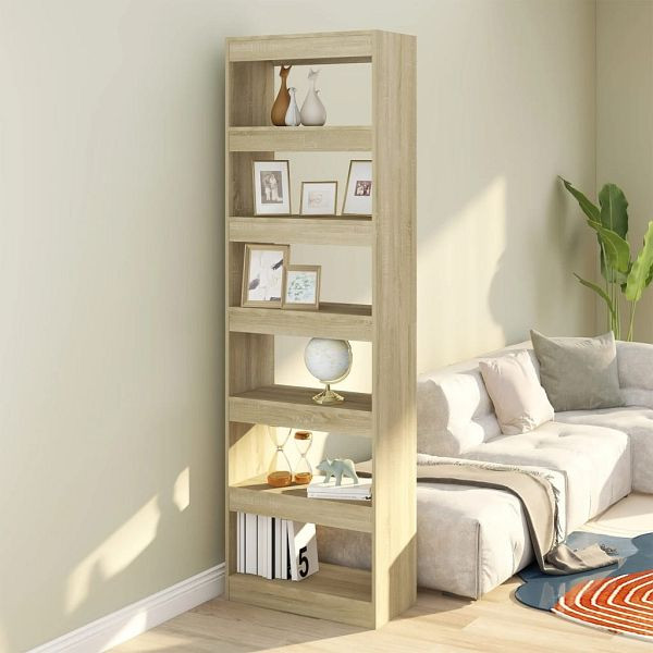 vidaXL Bücherregal/Raumteiler Sonoma-Eiche 60x30x198 cm, 811685