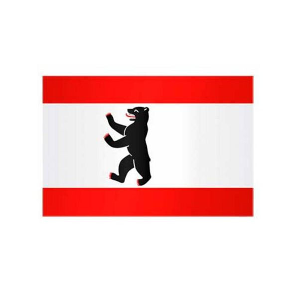 Stein HGS Landesflagge Berlin, 200 x 335 cm (Querformat), mit Seil und Schlaufe, FlagTop 110 g/m², für Fahnenmasten ab 8 m, ohne Hohlsaum, 26206