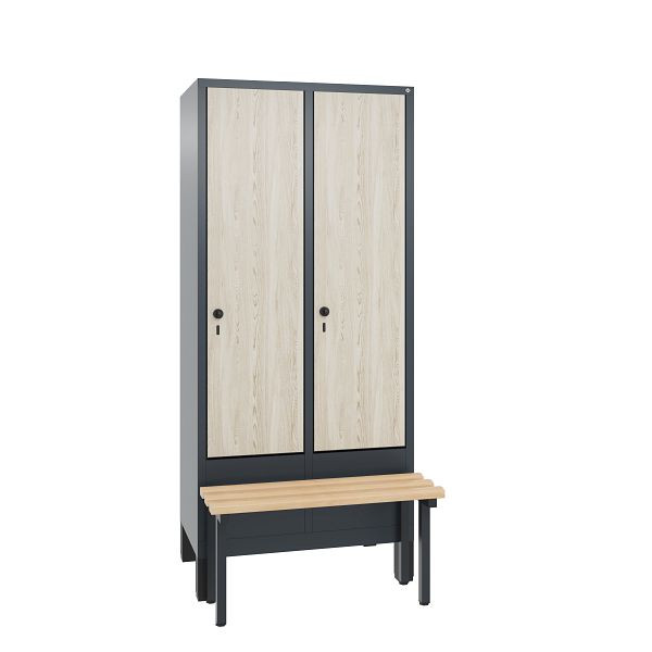 C+P Spind Evolo, 2 Abteile, H1850xB810xT815 mm, Anthrazit/MDF Esche, 48030-22 S10279