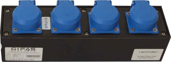GIFAS Vollgummi-Kleinverteiler Typ 1400, 4x Schuko, PG oben, 211611