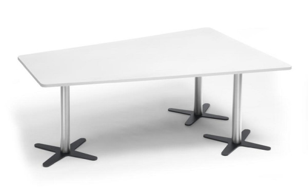 Deskin Konferenztisch DUBLIN, Dekor: Weiß, Gestellfarbe: Verchromt / Anthrazit RAL 7016, BxHxT: 2000 x 735 x 1410 mm, 330286