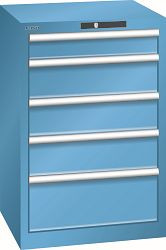 LISTA Schubladenschrank 27x27E (BxTxH) 564x572x850mm AUTO Lock, Lichtblau, 5 Schubladen, 14.256.010.A
